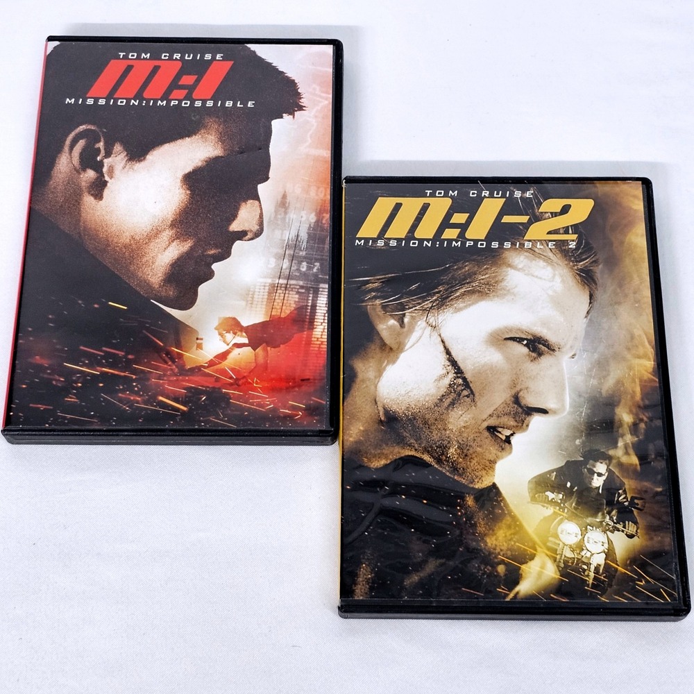 Mission Impossible 1 & 2 DVD Set‎ Tom Cruise Action Thriller Movie Bundle Lot